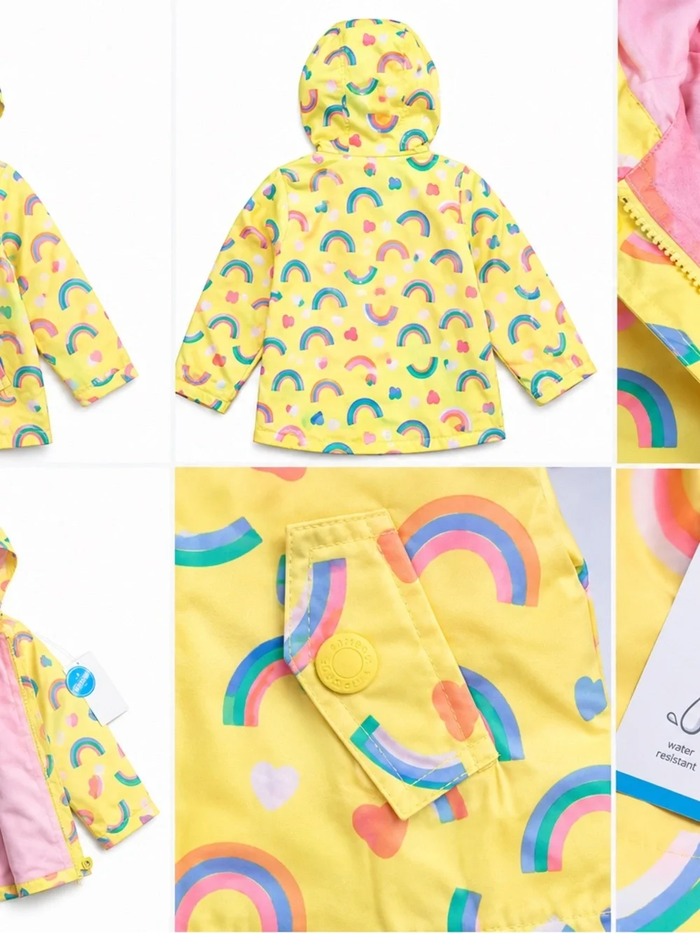 Carter's Pink and Yellow Rainbow Print Lined Jacket